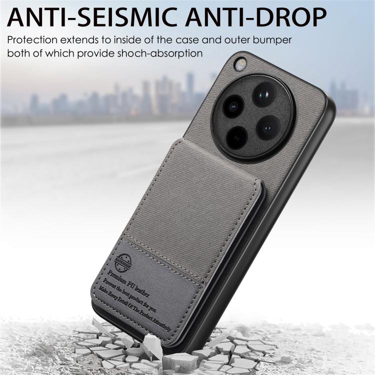 For OPPO Find X8 Pro Twill Fabric Leather Vertical Flip RFID Card Bag Phone Case