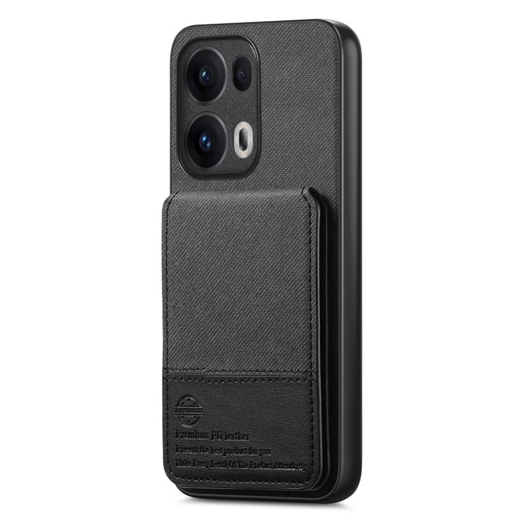 For OPPO Reno13 F Twill Fabric Leather Vertical Flip RFID Card Bag Phone Case