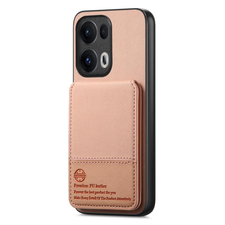 For OPPO Reno13 F Twill Fabric Leather Vertical Flip RFID Card Bag Phone Case