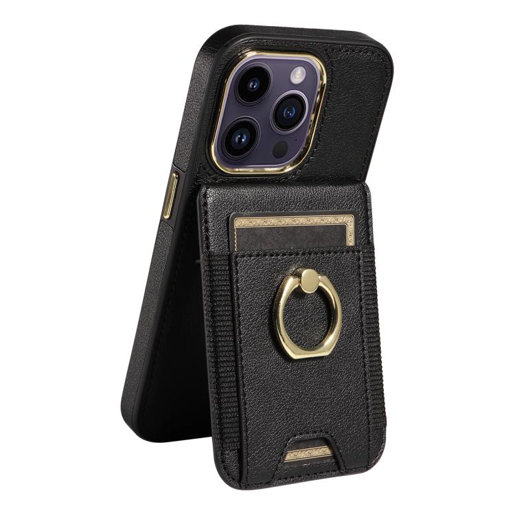 For iPhone 16 Pro Max Ring Multifunctional Vertical Flip Wallet Back Cover Leather Phone Case