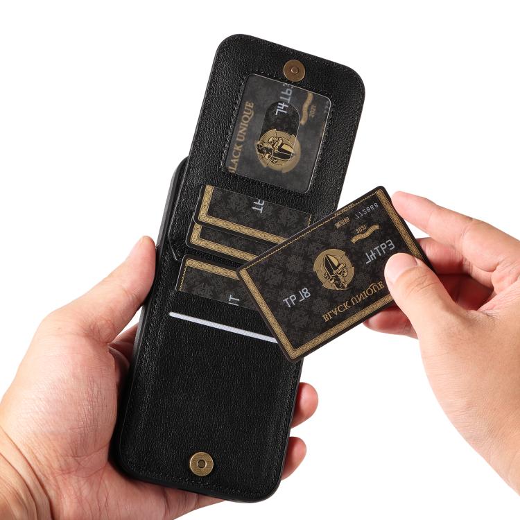 For iPhone 16 Pro Max Ring Multifunctional Vertical Flip Wallet Back Cover Leather Phone Case