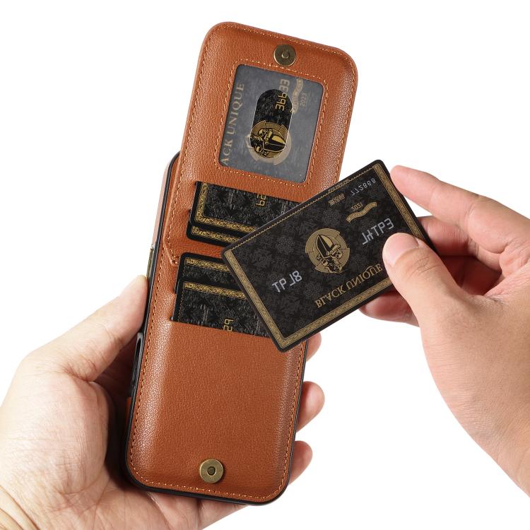 For iPhone 16 Pro Ring Multifunctional Vertical Flip Wallet Back Cover Leather Phone Case