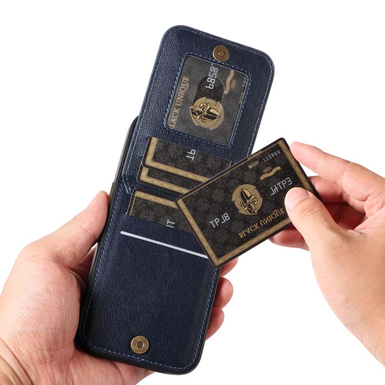 For iPhone 15 Pro Ring Multifunctional Vertical Flip Wallet Back Cover Leather Phone Case