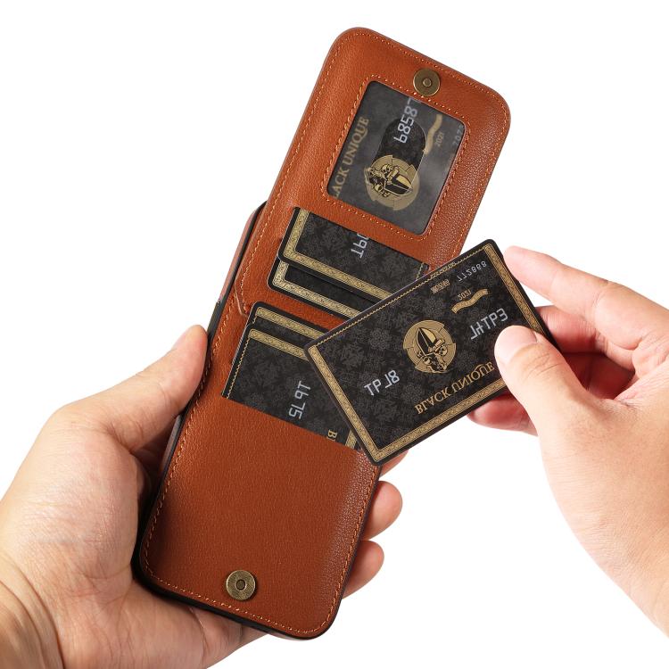 For iPhone 15 Ring Multifunctional Vertical Flip Wallet Back Cover Leather Phone Case