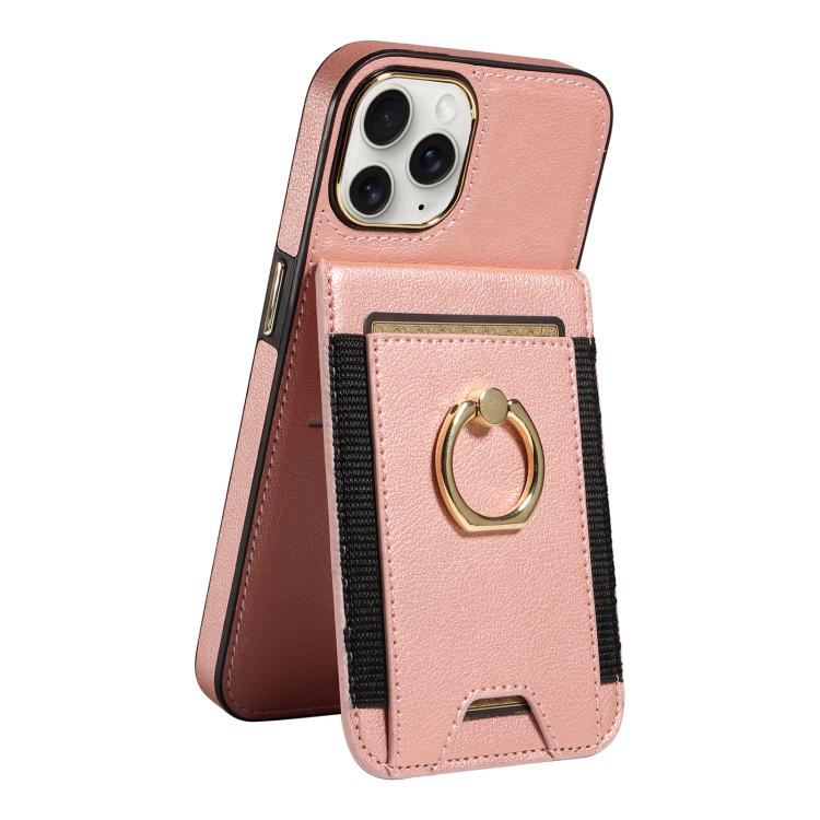 For iPhone 14 Pro Max Ring Multifunctional Vertical Flip Wallet Back Cover Leather Phone Case