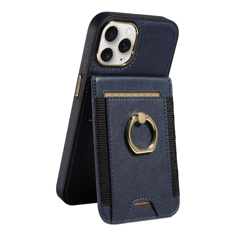 For iPhone 12 Pro Max Ring Multifunctional Vertical Flip Wallet Back Cover Leather Phone Case