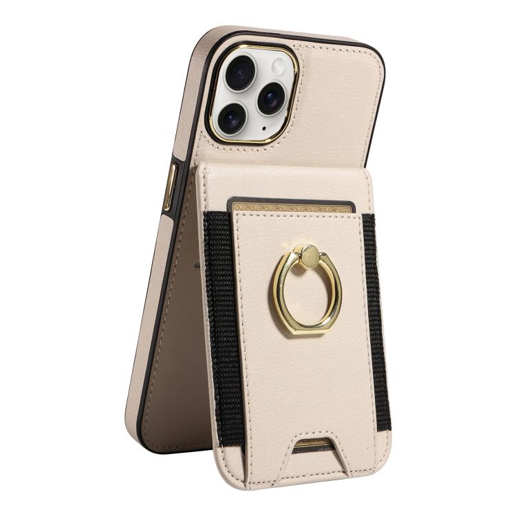 For iPhone 12 Pro Max Ring Multifunctional Vertical Flip Wallet Back Cover Leather Phone Case