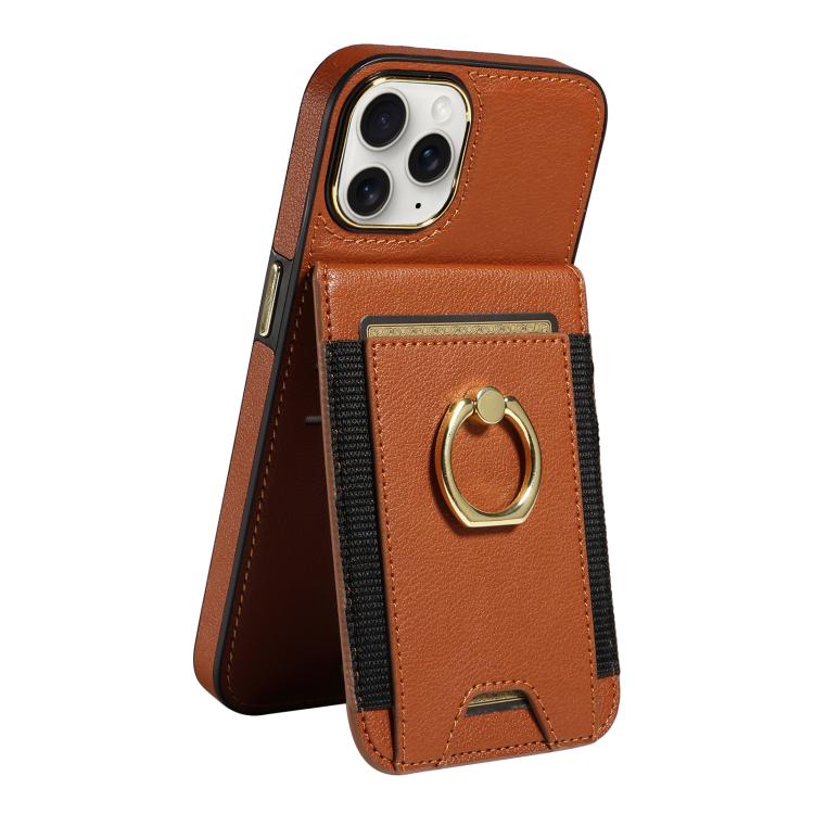 For iPhone 11 Pro Max Ring Multifunctional Vertical Flip Wallet Back Cover Leather Phone Case
