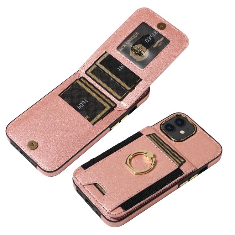 For iPhone 11 Ring Multifunctional Vertical Flip Wallet Back Cover Leather Phone Case