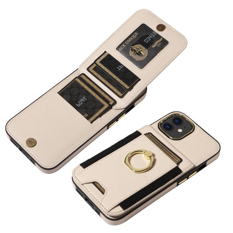 For iPhone 11 Ring Multifunctional Vertical Flip Wallet Back Cover Leather Phone Case