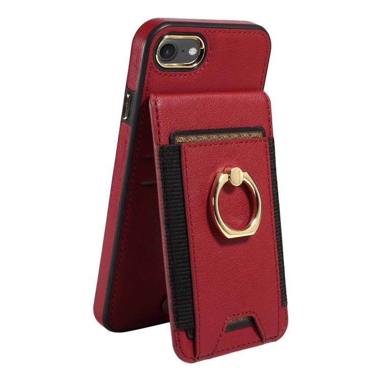 For iPhone X / XS Ring Multifunctional Vertical Flip Wallet Back Cover Leather Phone Case