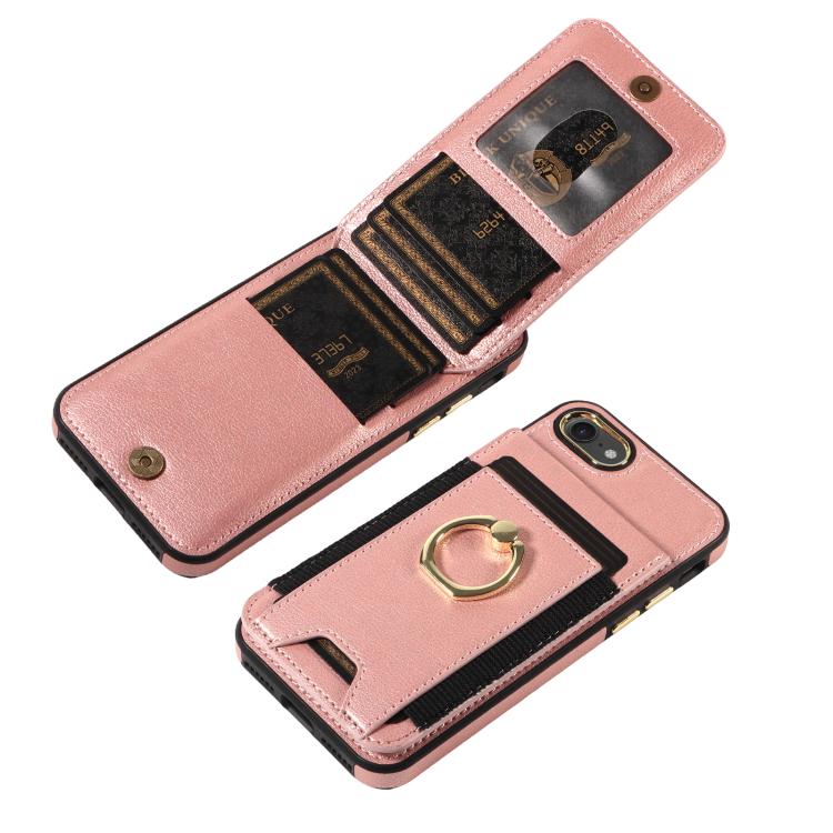 For iPhone X / XS Ring Multifunctional Vertical Flip Wallet Back Cover Leather Phone Case