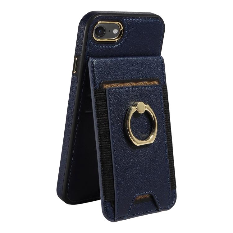 For iPhone X / XS Ring Multifunctional Vertical Flip Wallet Back Cover Leather Phone Case