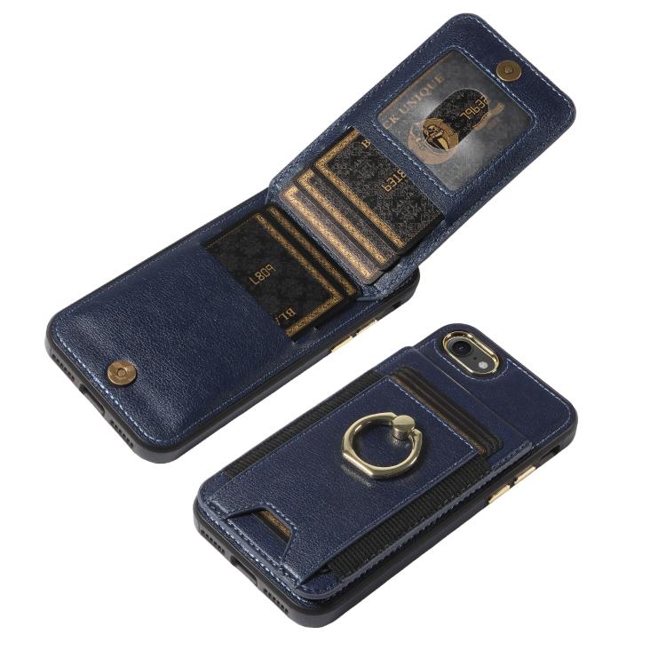 For iPhone X / XS Ring Multifunctional Vertical Flip Wallet Back Cover Leather Phone Case