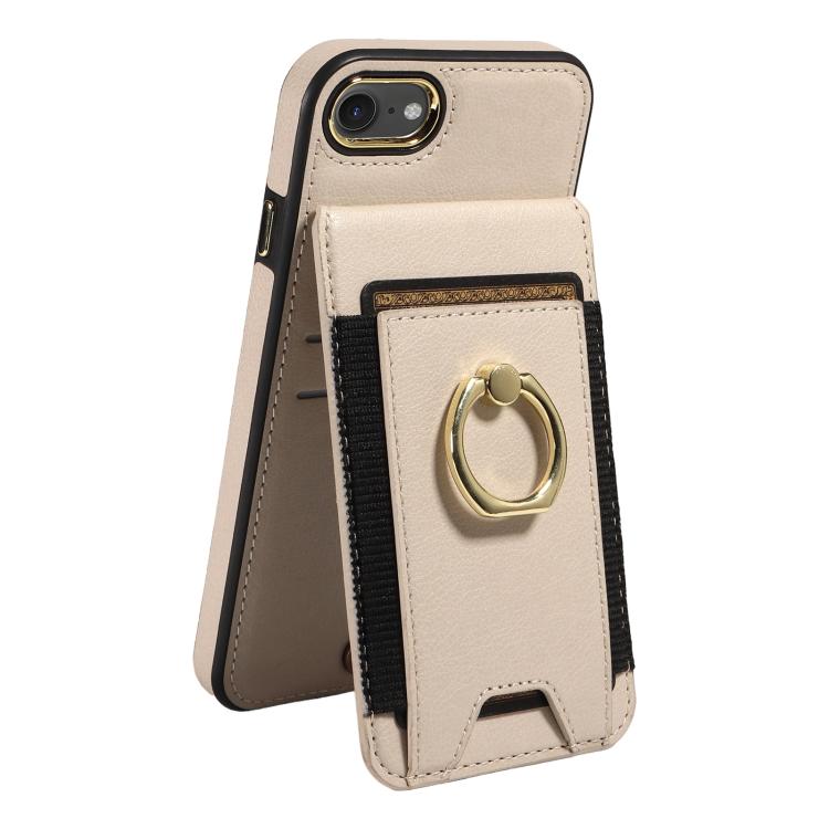 For iPhone X / XS Ring Multifunctional Vertical Flip Wallet Back Cover Leather Phone Case