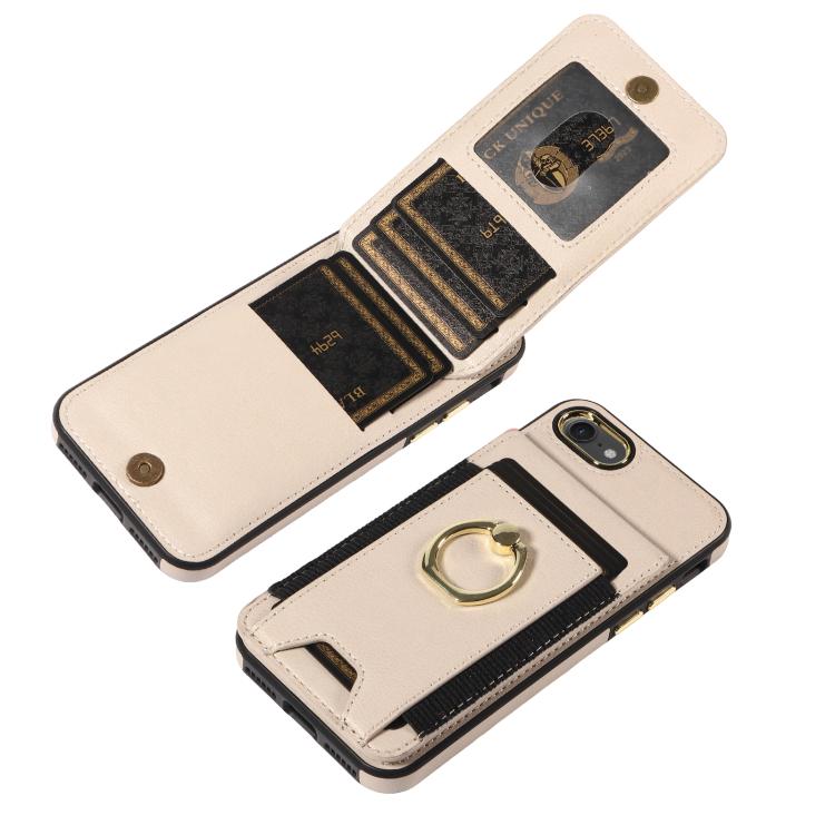 For iPhone X / XS Ring Multifunctional Vertical Flip Wallet Back Cover Leather Phone Case