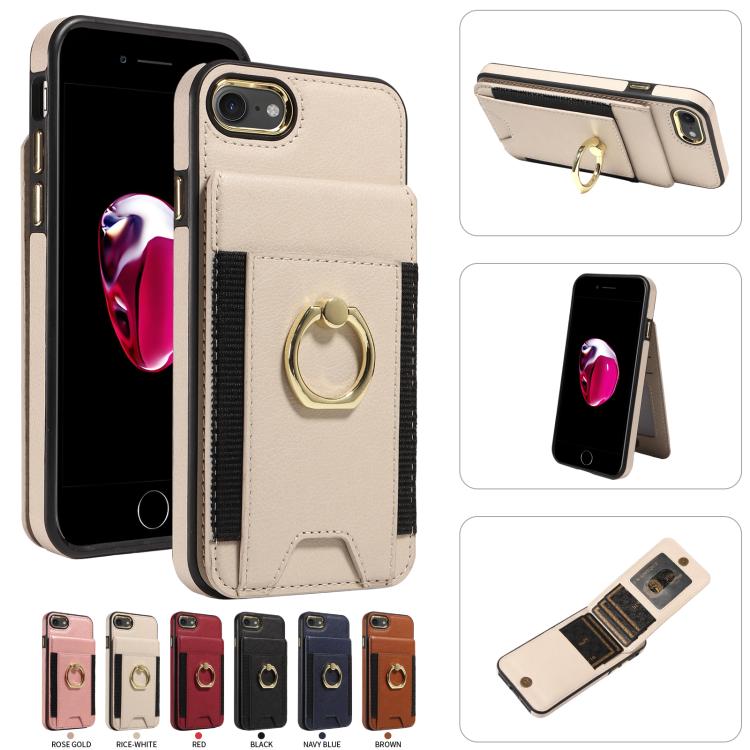 For iPhone X / XS Ring Multifunctional Vertical Flip Wallet Back Cover Leather Phone Case
