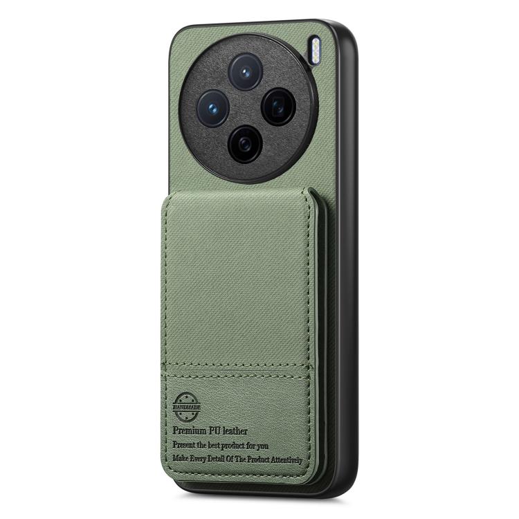For vivo X200 Twill Fabric Leather Vertical Flip RFID Card Bag Phone Case