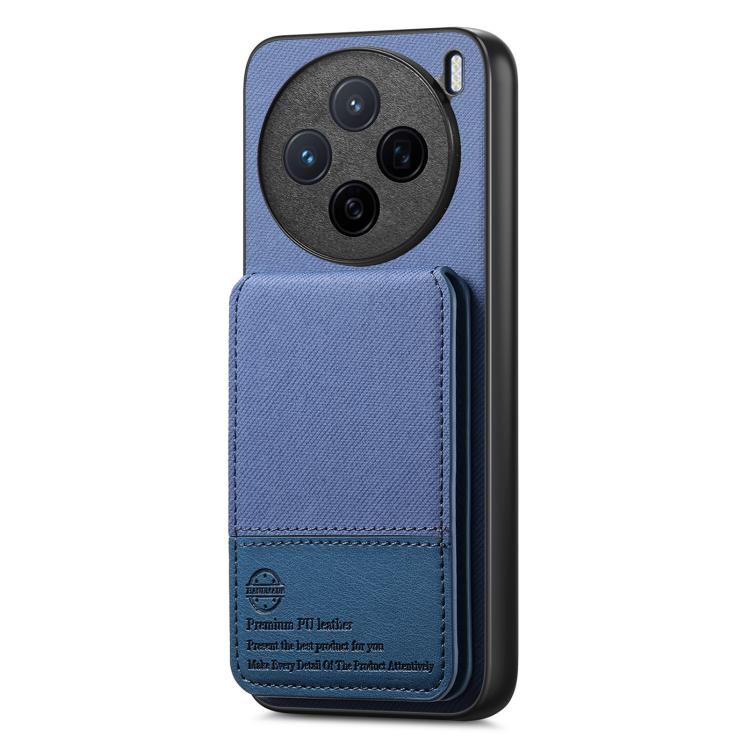 For vivo X200 Twill Fabric Leather Vertical Flip RFID Card Bag Phone Case