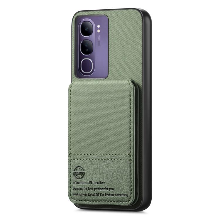 For vivo V40 Lite 4G Twill Fabric Leather Vertical Flip RFID Card Bag Phone Case