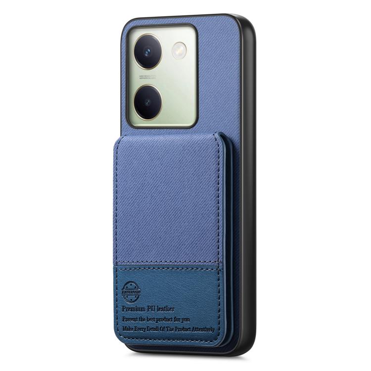For vivo V40e Twill Fabric Leather Vertical Flip RFID Card Bag Phone Case