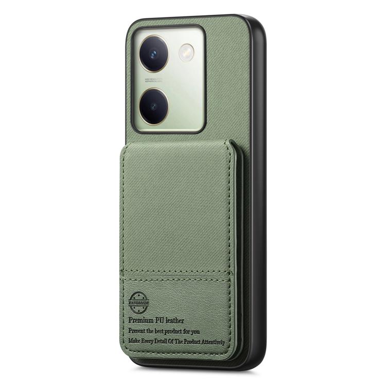 For vivo Y29 4G Twill Fabric Leather Vertical Flip RFID Card Bag Phone Case
