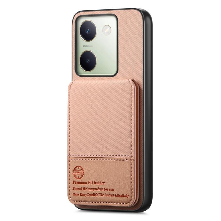 For vivo Y29 4G Twill Fabric Leather Vertical Flip RFID Card Bag Phone Case