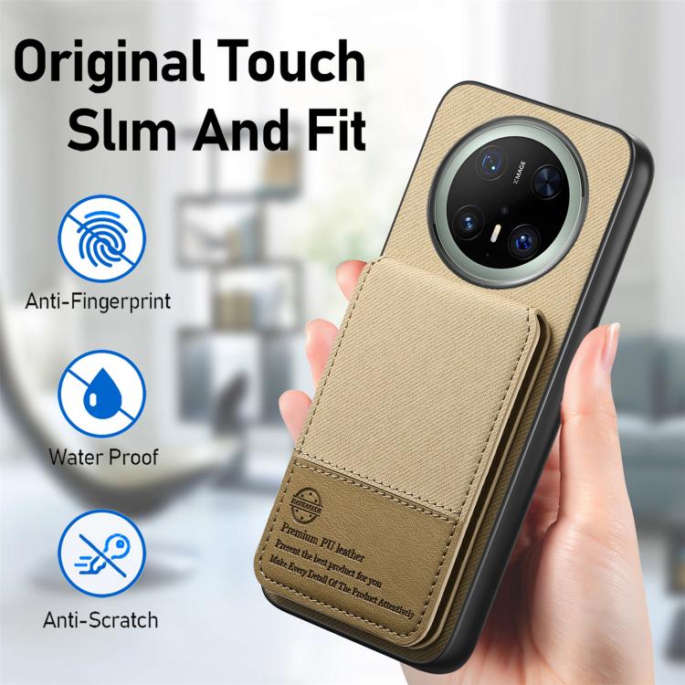 For Huawei Mate 70 Twill Fabric Leather Vertical Flip RFID Card Bag Phone Case
