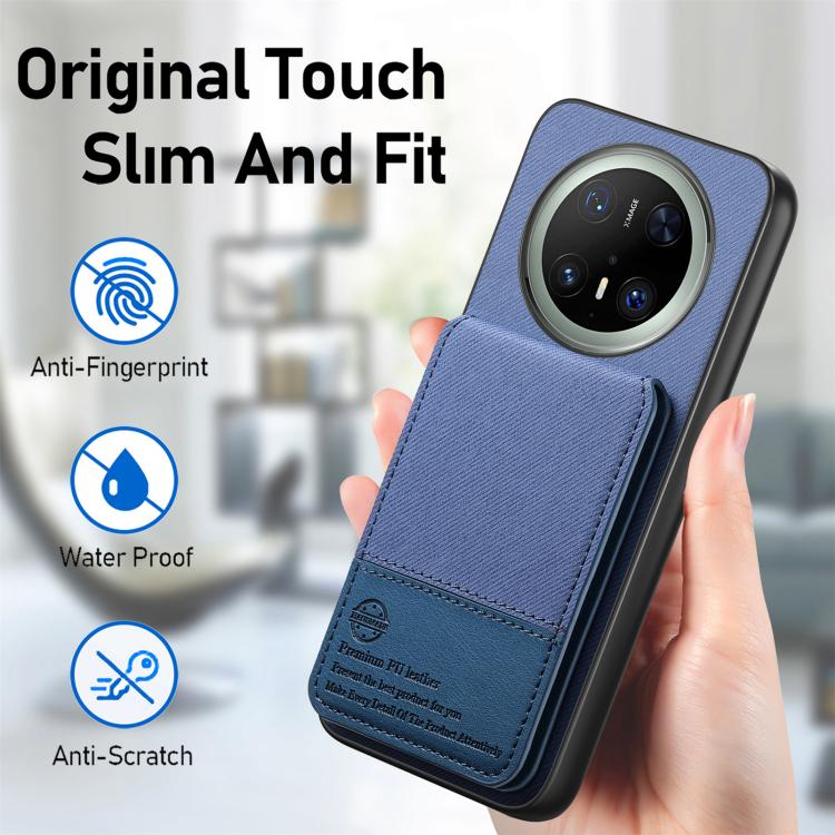 For Huawei Mate 70 Twill Fabric Leather Vertical Flip RFID Card Bag Phone Case