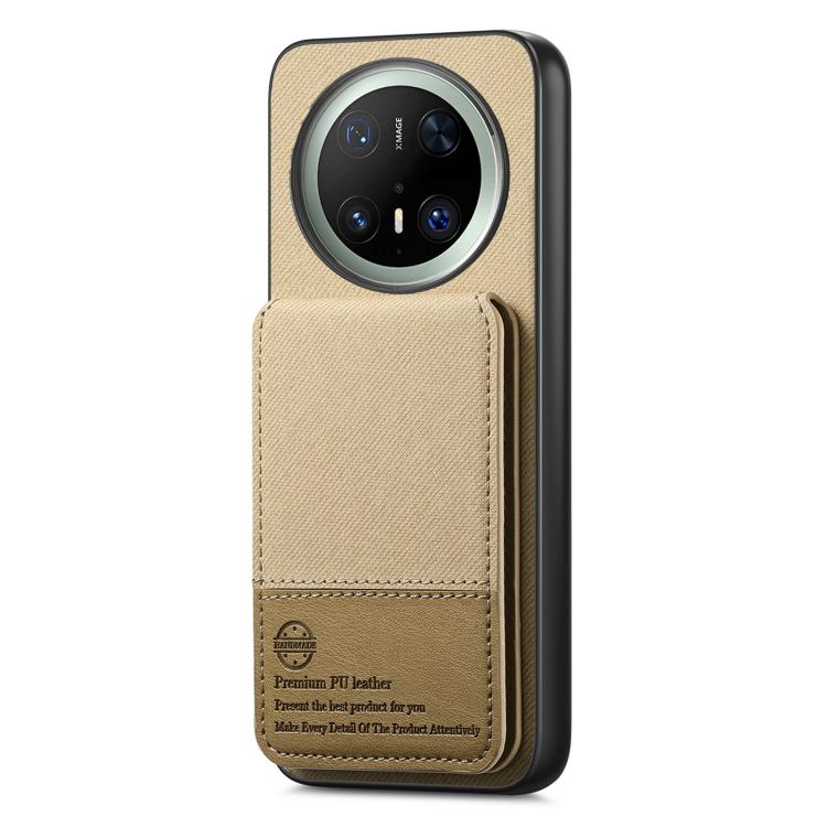 For Huawei Mate 70 Pro+ Twill Fabric Leather Vertical Flip RFID Card Bag Phone Case