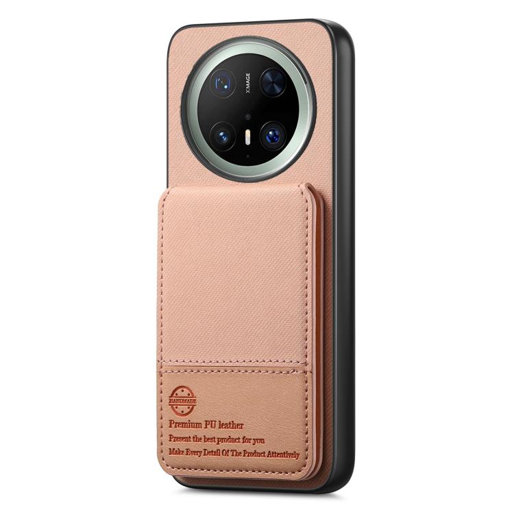 For Huawei Mate 70 Pro+ Twill Fabric Leather Vertical Flip RFID Card Bag Phone Case