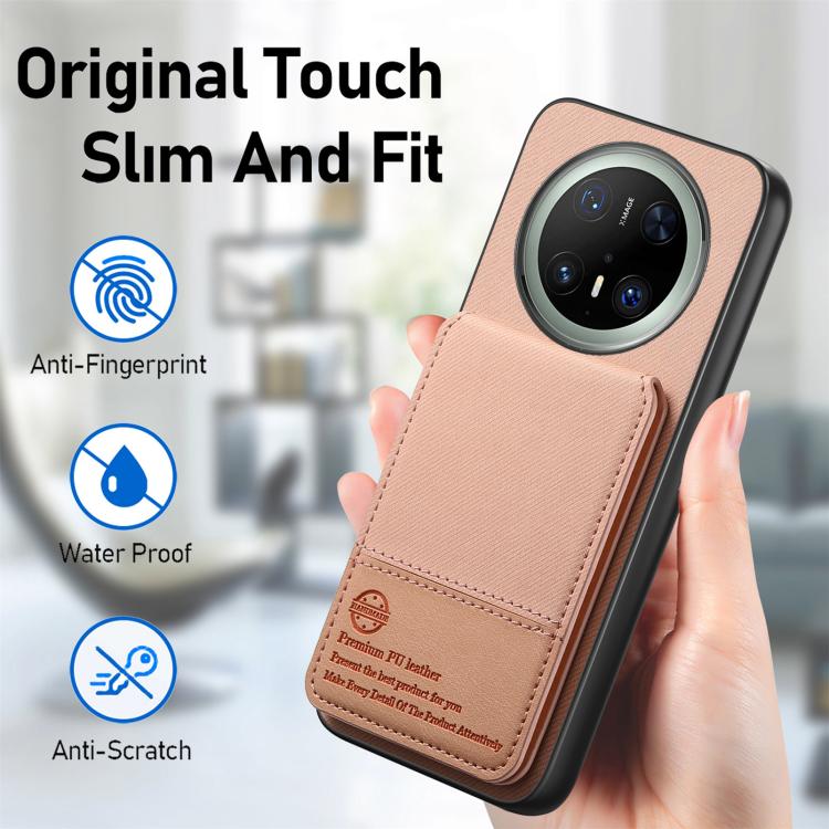 For Huawei Mate 70 Pro+ Twill Fabric Leather Vertical Flip RFID Card Bag Phone Case