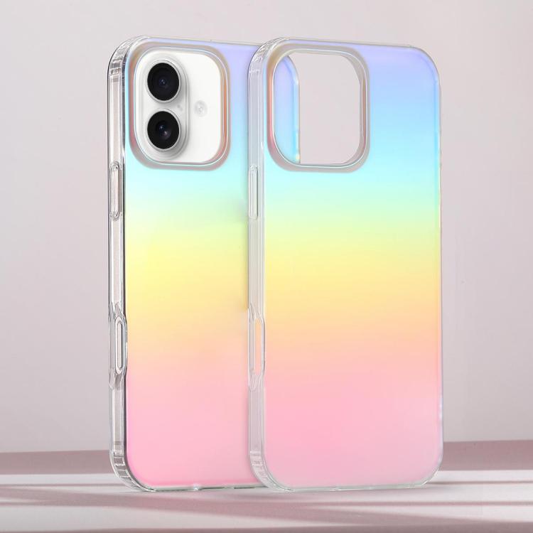 For iPhone 16 Frosted Color-plated Gradient Phone Case - Color Plating