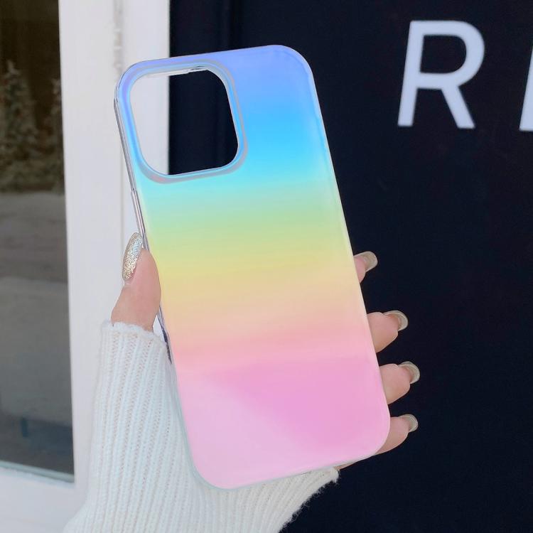 For iPhone 14 Frosted Color-plated Gradient Phone Case - Color Plating