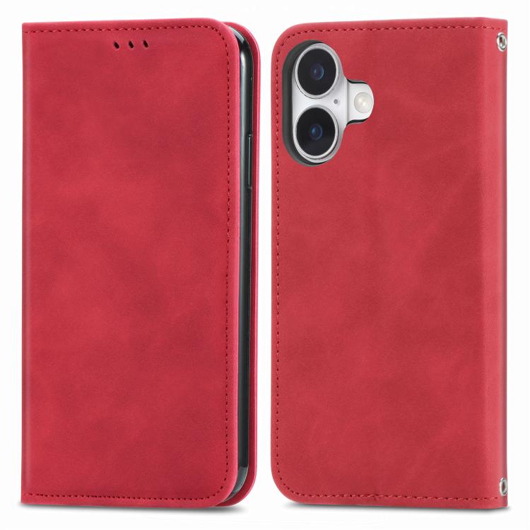 For iPhone 17 Retro Skin Feel Magnetic Flip Leather Phone Case