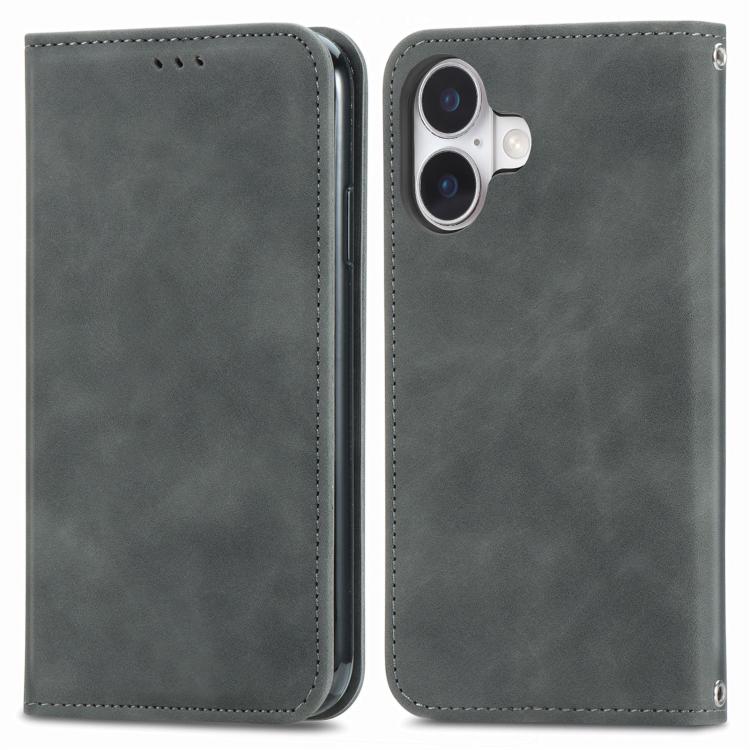 For iPhone 17 Retro Skin Feel Magnetic Flip Leather Phone Case