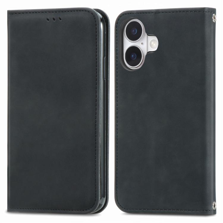 For iPhone 17 Retro Skin Feel Magnetic Flip Leather Phone Case