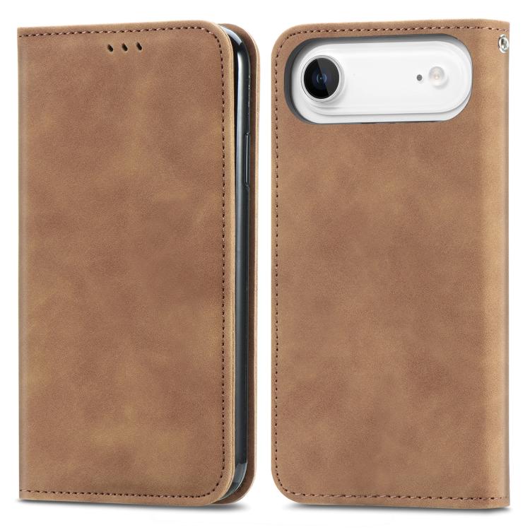 For iPhone Air Retro Skin Feel Magnetic Flip Leather Phone Case