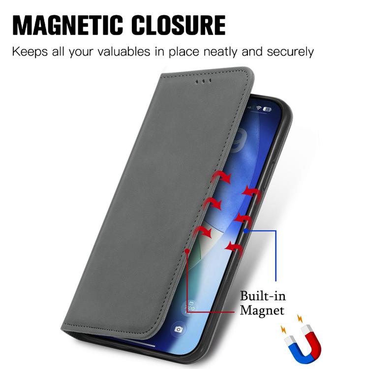 For iPhone Air Retro Skin Feel Magnetic Flip Leather Phone Case