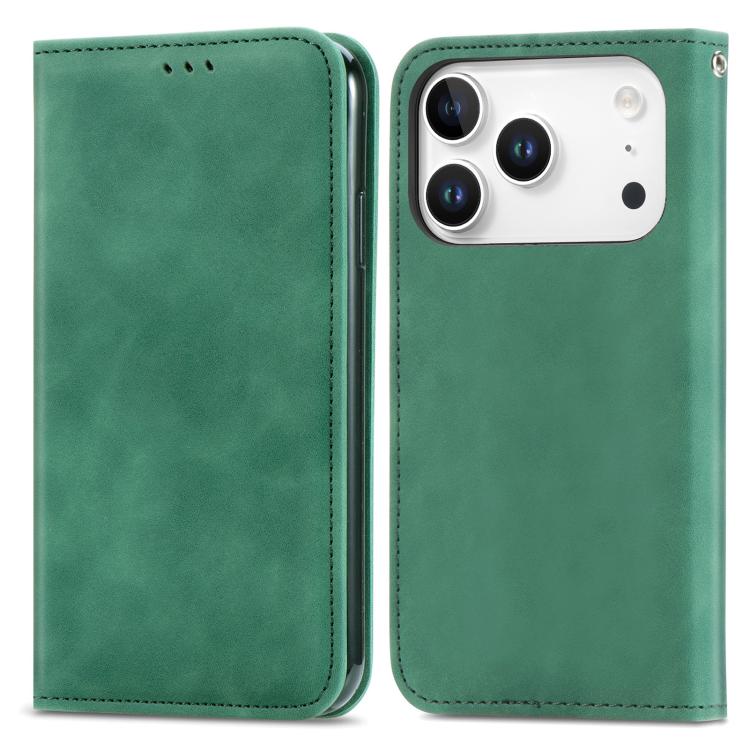For iPhone 17 Pro Retro Skin Feel Magnetic Flip Leather Phone Case