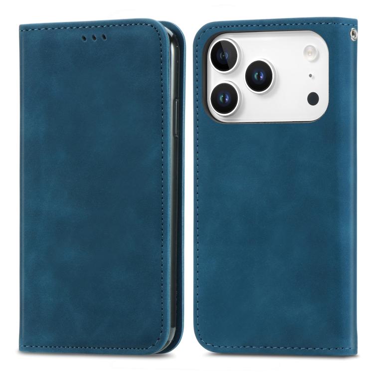 For iPhone 17 Pro Retro Skin Feel Magnetic Flip Leather Phone Case