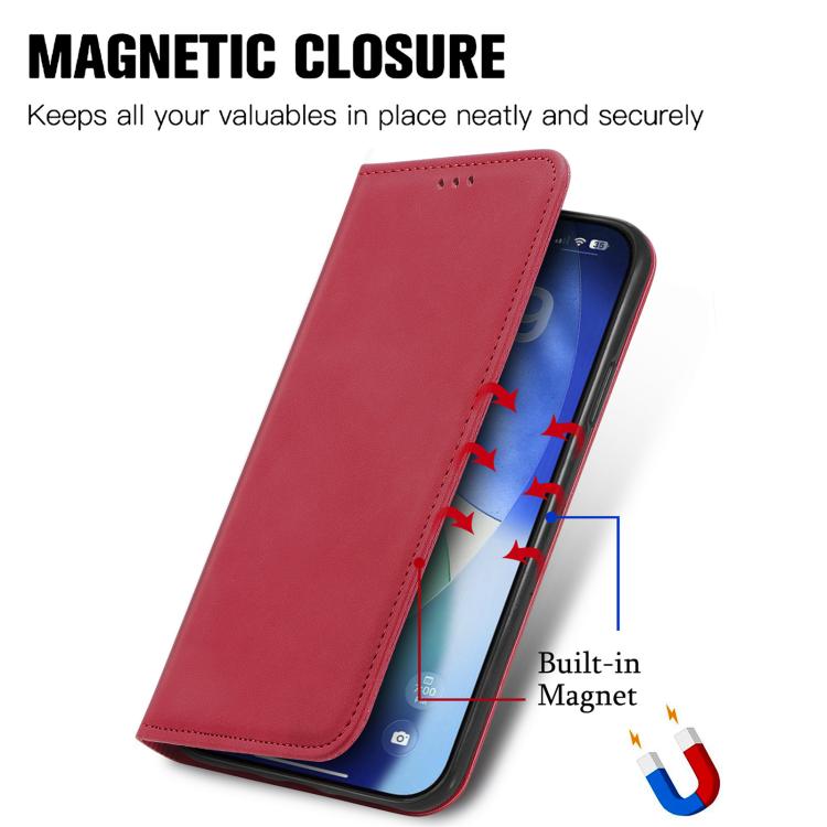 For iPhone 17 Pro Retro Skin Feel Magnetic Flip Leather Phone Case