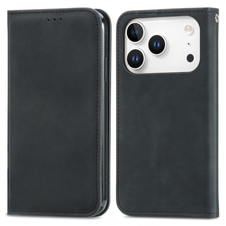 For iPhone 17 Pro Retro Skin Feel Magnetic Flip Leather Phone Case