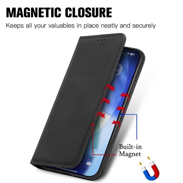 For iPhone 17 Pro Retro Skin Feel Magnetic Flip Leather Phone Case