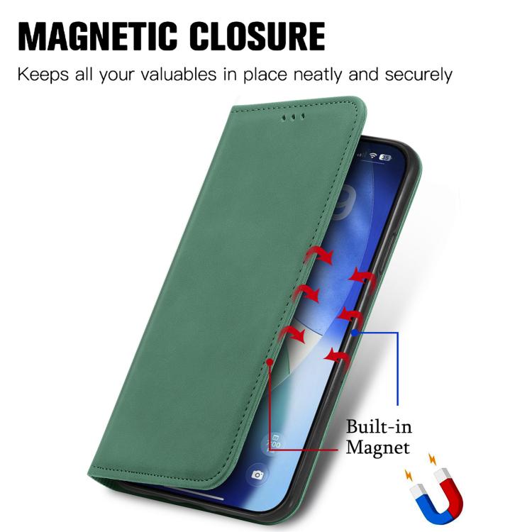 For iPhone 17 Pro Max Retro Skin Feel Magnetic Flip Leather Phone Case