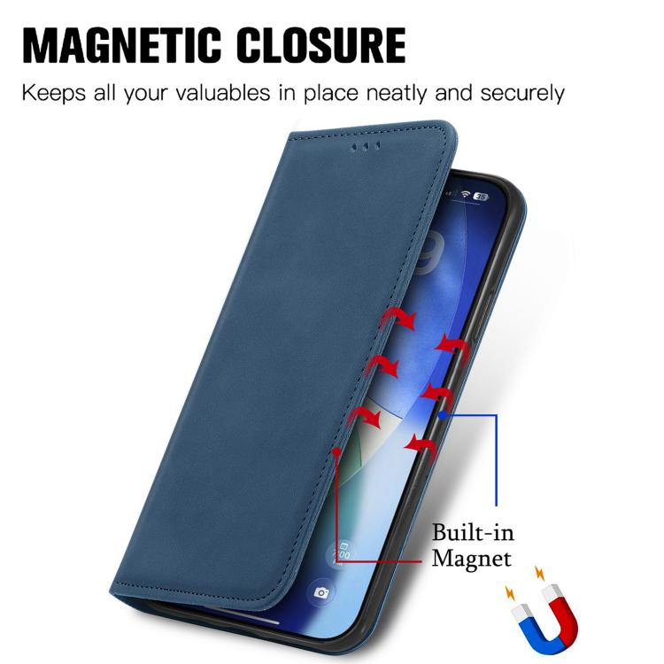For iPhone 17 Pro Max Retro Skin Feel Magnetic Flip Leather Phone Case
