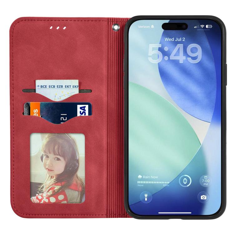 For iPhone 17 Pro Max Retro Skin Feel Magnetic Flip Leather Phone Case