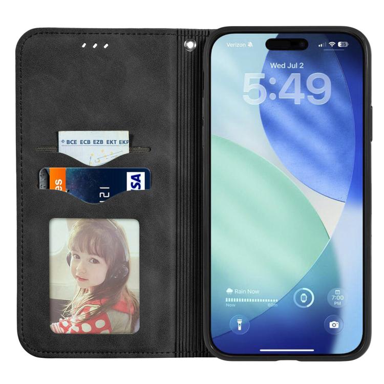 For iPhone 17 Pro Max Retro Skin Feel Magnetic Flip Leather Phone Case