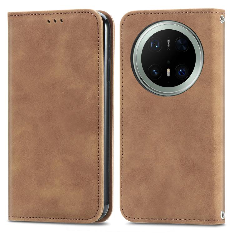 For Huawei Mate 70 Pro+ Retro Skin Feel Magnetic Flip Leather Phone Case