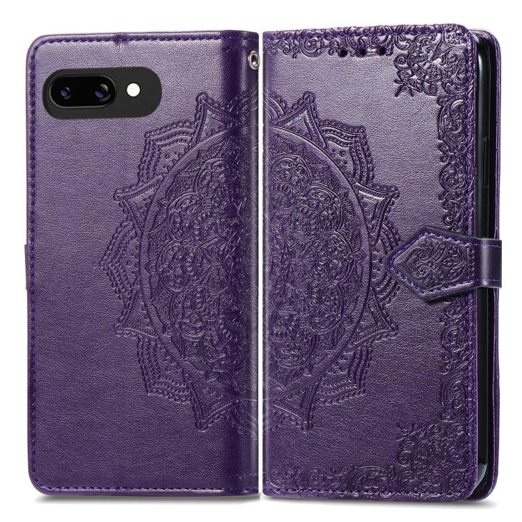 For Google Pixel 9a Mandala Flower Embossed Leather Phone Case